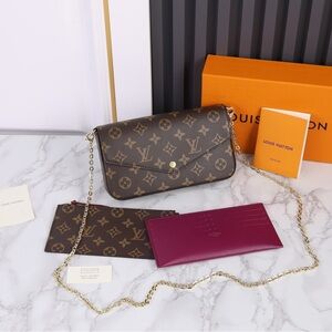 Louis Vuitton Pochette Felicie Monogram Fuchsia Lining